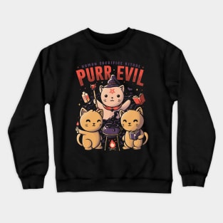 Purr Evil - Cute Devil Cat Gift Crewneck Sweatshirt